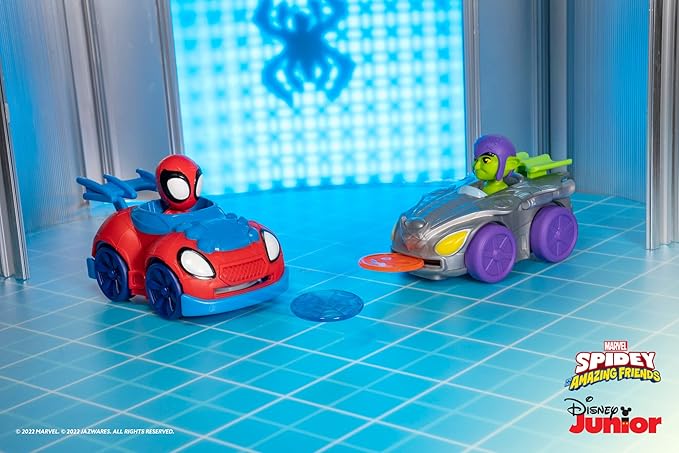 Marvel Spidey and his Amazing Friends Little Vehicle 2-Pack - 5” Disc Dashers Featuring Spidey Vs Green Goblin - Amazon Exclusive - Figurio