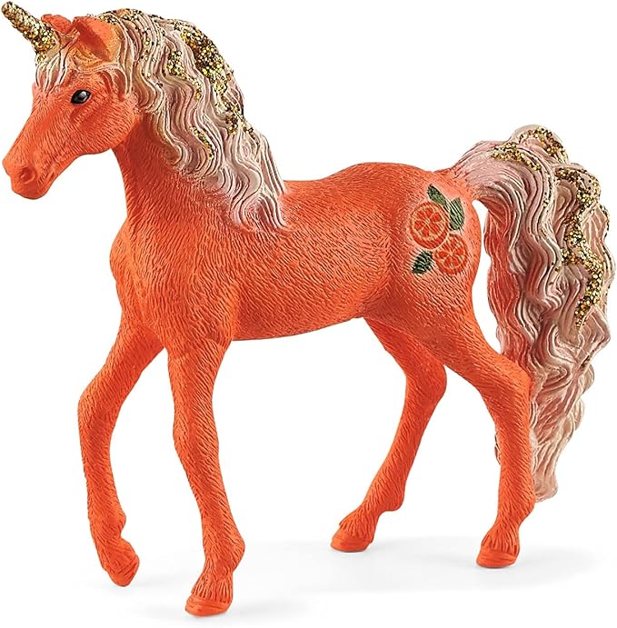 Schleich bayala, Unicorn Gifts for Girls and Boys Ages 5-12, 6-Piece Set, Collectible Unicorn Foal Toys, Fruit & Gold Unicorn Foals - Figurio