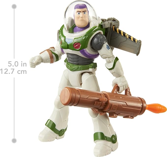 Mattel Disney Pixar Lightyear Action Figure & Accessories, Mission Equipped Buzz Lightyear Figure & Projectiles, Blasting Action - Figurio