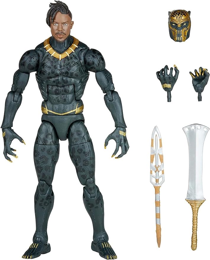 Marvel Legends Series Black Panther Legacy Collection Killmonger 6-inch Action Figure Collectible Toy, 5 Accessories - Figurio