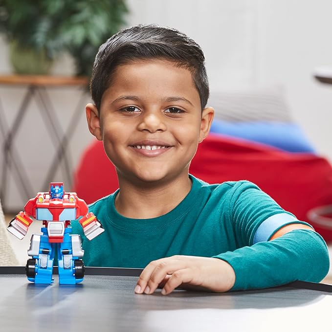 Transformers Playskool Heroes Rescue Bots Academy Team Optimus Prime, 4.5-Inch Action Figure, Converting Robot Toy, Ages 3 and Up - Figurio