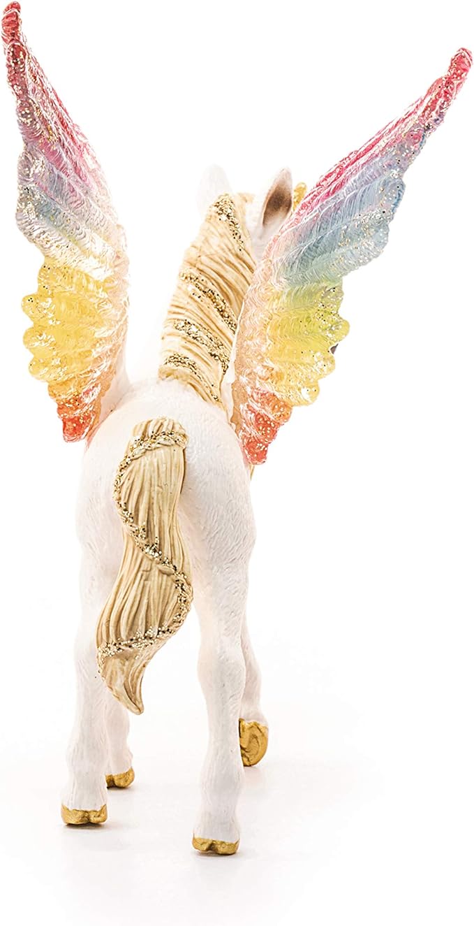 Schleich Bayala Mythical Winged Rainbow Baby Unicorn Foal Figurine - Featuring Majestic Pegasus and Glitter Details, Highly Durable and Fun Imaginative Toy for Boys and Girls, Gift for Kids Ages 5+ - Figurio