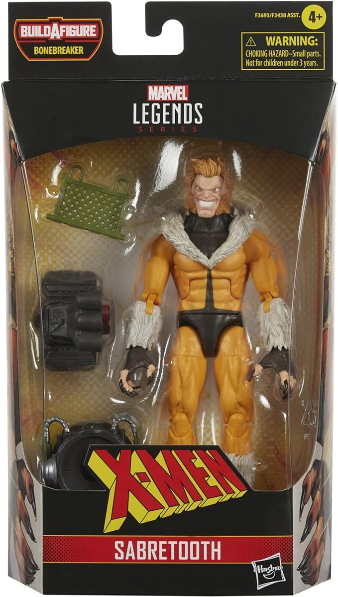 Marvel Legends Series X-Men Sabretooth Action Figure 6-Inch Collectible Toy, 3 Build-A-Figure Part - Figurio