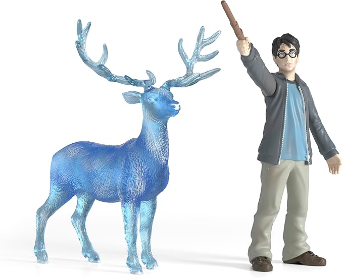 Schleich Wizarding World of Harry Potter 2-Piece Collectible Set with Harry and Harry's Stag Patronus Figurines - Figurio