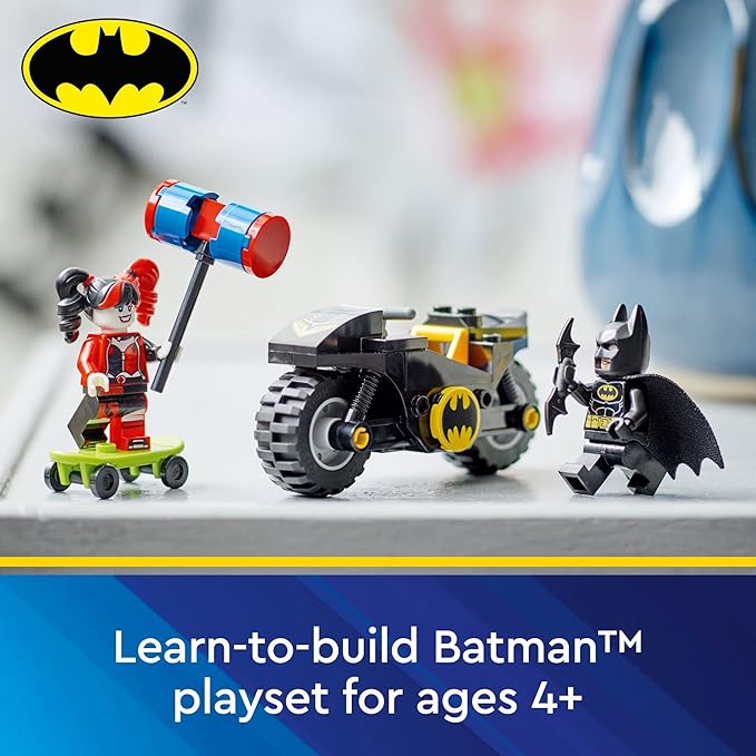 LEGO DC Batman Versus Harley Quinn 76220, Superhero Action Figure Set with Skateboard and Motorcycle Toy for Kids, Boys and Girls Aged 4 Plus - Figurio