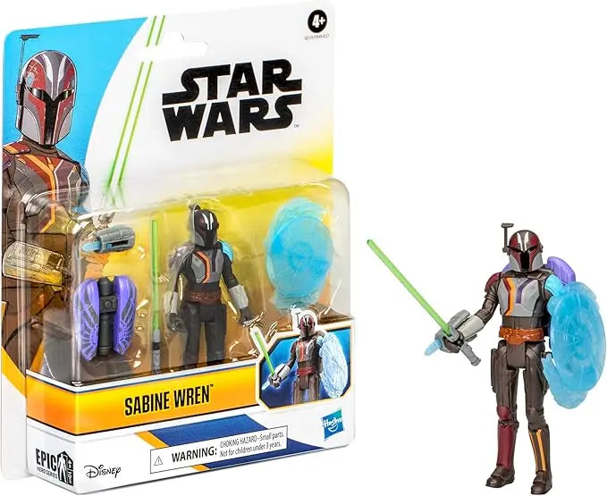 STAR WARS Epic Hero Series Sabine Wren 4-Inch Deluxe Action Figure & 4 Accessories, Toys for 4 Year Old Boys and Girls - Figurio