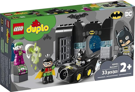 LEGO DUPLO Batman Batcave 10919 Action Figure Toy for Toddlers; with Batman, Robin, The Joker and The Batmobile; Great Gift for Super Hero Kids Who Love Imaginative Play (33 Pieces) - Figurio