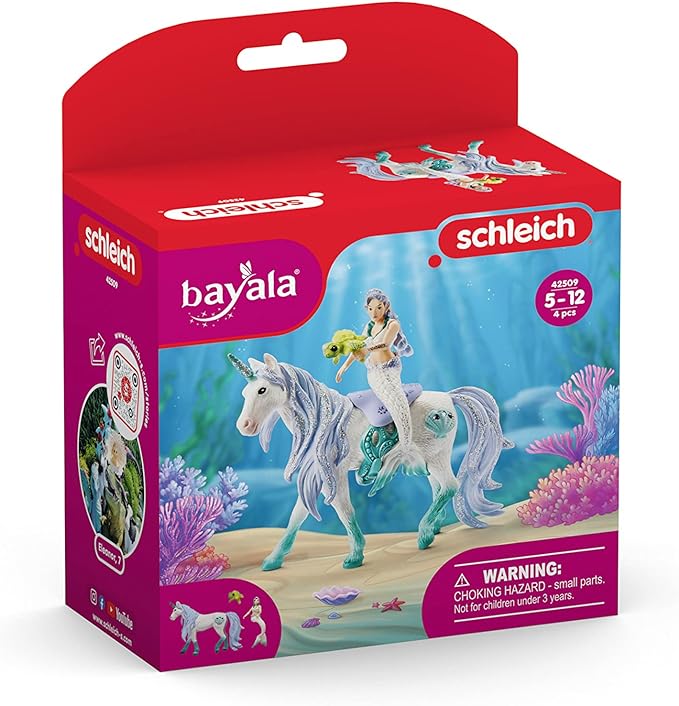 Schleich bayala, Mermaid Unicorn Toys for Girls and Boys, Mermaid Doll Riding on Sea Unicorn, Ages 5+ - Figurio