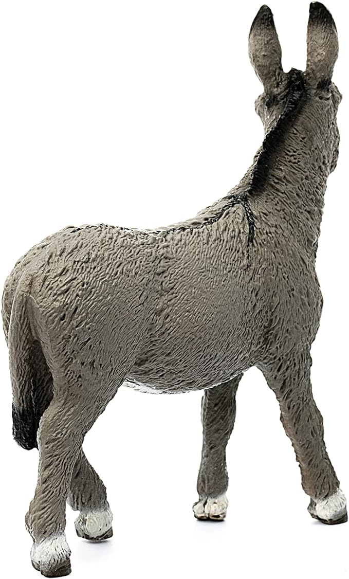 Schleich Farm World Realistic Donkey Animal Figurine - Highly Detailed and Durable Farm Animal Toy, Fun and Educational Play for Boys and Girls, Gift for Kids Ages 3+ - Figurio