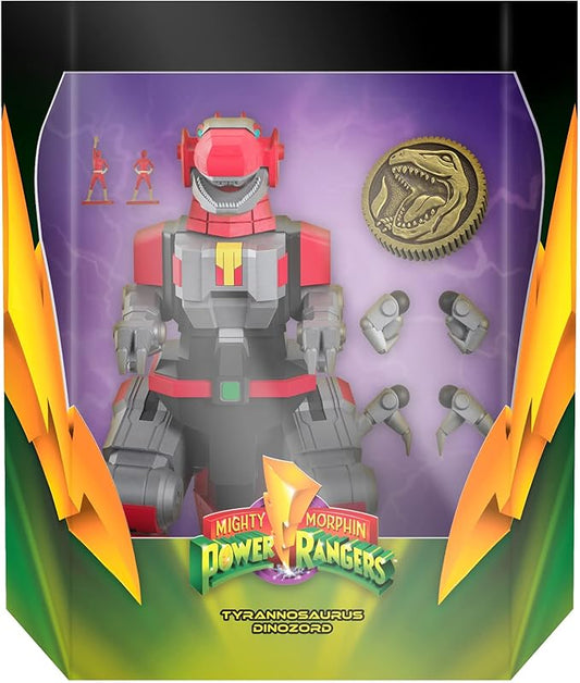 Super7 ULTIMATES! Mighty Morphin Power Rangers Tyrannosaurus Dinozord - 8" Power Rangers Action Figure with Accessories Classic TV Show Collectibles and Retro Toys - Figurio