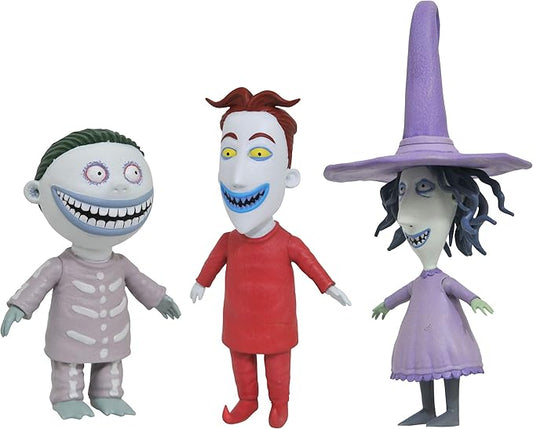 Diamond Select Toys The Nightmare Before Christmas Best of Series: Lock, Shock and Barrel Action Figure, Multicolor - Figurio