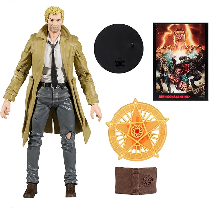 McFarlane Toys - DC Direct 7IN Figure with Comic - Black ADAM WV1 - John Constantine, Multicolor - Figurio