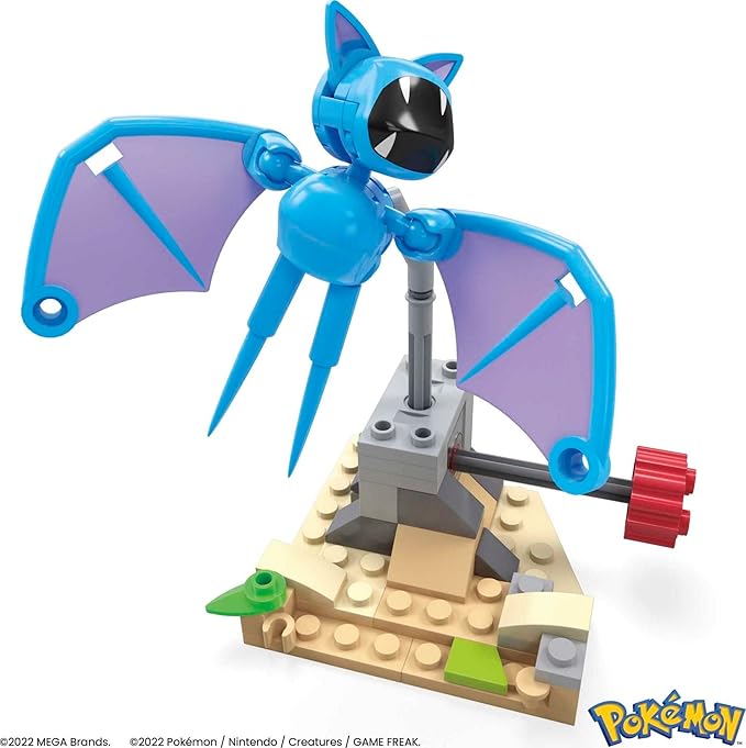 Mega Pokémon Building Toys Set, Zubat’s Midnight Flight with 61 Pieces, 1 Poseable Character, 5 Inches Tall, for Kids - Figurio