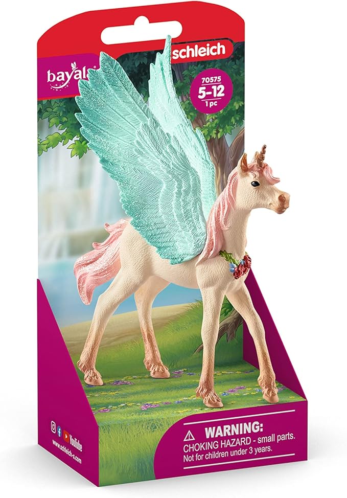 Schleich bayala, Unicorn Toys for Girls and Boys, Decorated Unicorn Pegasus Foal Toy Figurine, Ages 5 and Above - Figurio