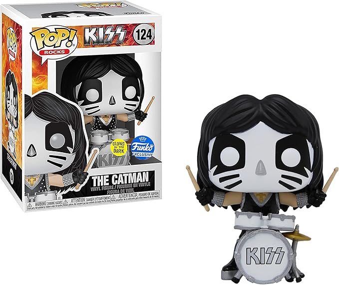 Funko POP! KISS: Band Set - Glow in The Dark Collectible Set - Online Exclusive - The Spaceman, The Starchild, The Demon, The Catman - Figurio