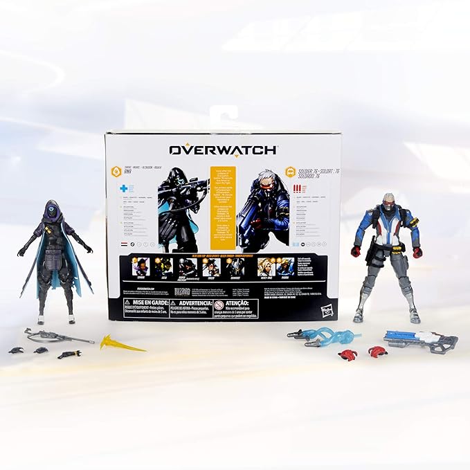 Hasbro Toys Overwatch Ultimates Series Soldier: 76 & Shrike (Ana) Skin Dual Pack 6" Collectible Action Figures - Figurio