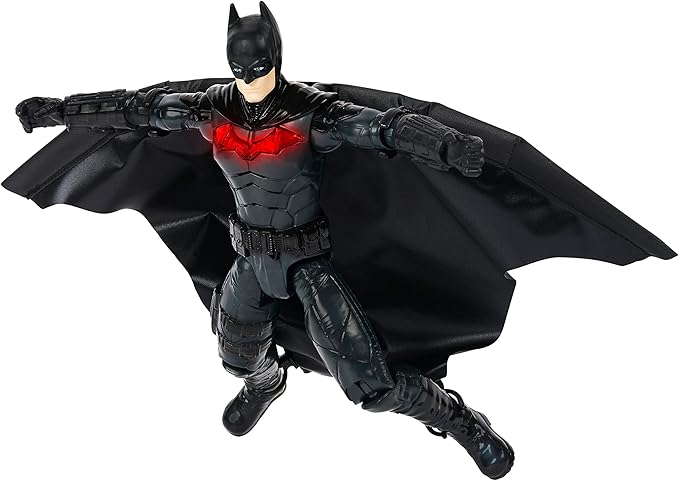 DC Comics, Batman 12-inch Wingsuit Action Figure with Lights and Phrases, Expanding Wings, The Batman Movie Collectible Kids Toys for Boys and Girls Ages 3 and up - Figurio