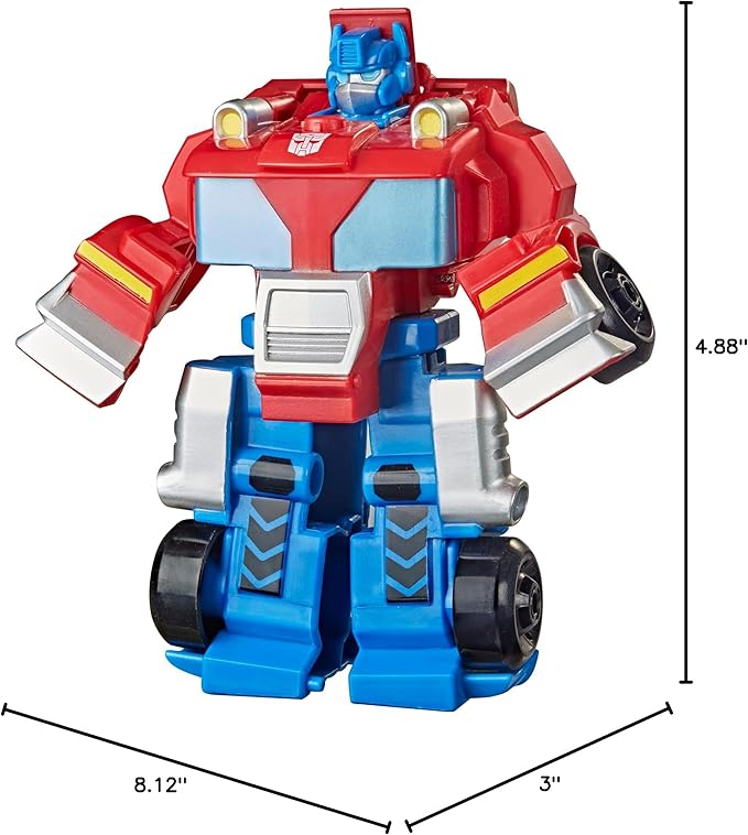 Transformers Playskool Heroes Rescue Bots Academy Team Optimus Prime, 4.5-Inch Action Figure, Converting Robot Toy, Ages 3 and Up - Figurio