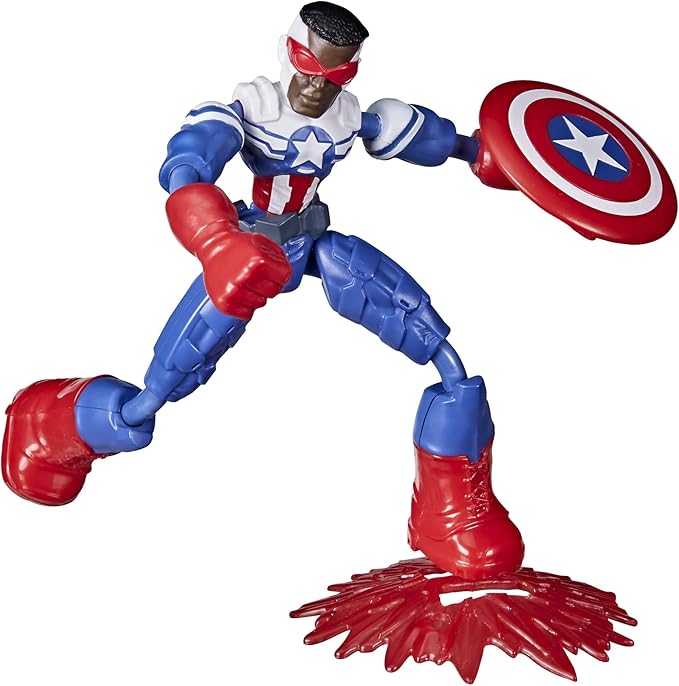 Marvel Avengers Bend and Flex Action Figure, 6-Inch Flexible Captain America Super Hero Figure Toy, Ages 4 and Up - Figurio