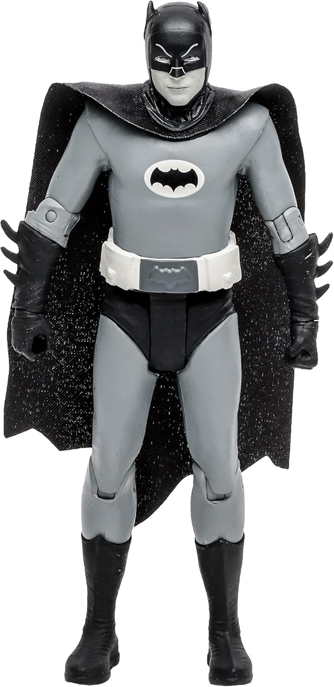 McFarlane Toys, DC Multiverse, 5-inch DC Retro Batman (Black and White) Action Figure with Action Word Bubbles, Collectible DC Retro 1960's TV Figure – Ages 12+ - Figurio