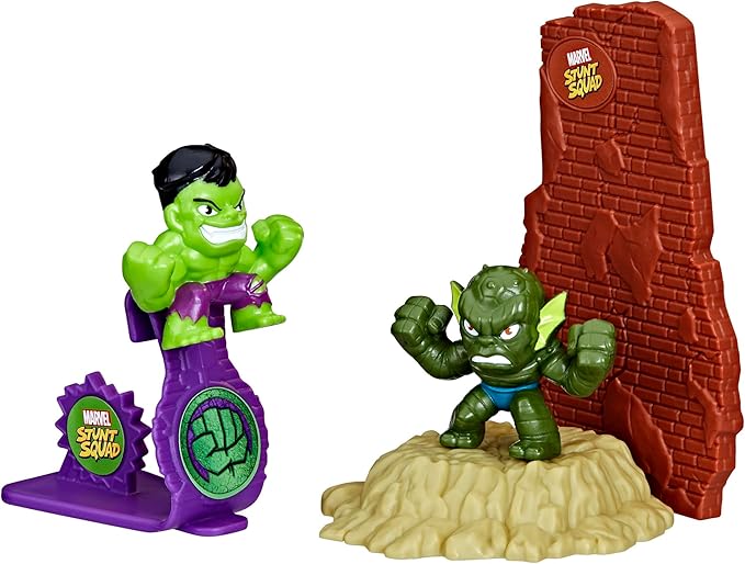 Marvel Stunt Squad Hulk vs. Abomination Toy Playset, 1.5-Inch Scale Super Hero Comic Action Figures, Kids Ages 4 and Up - Figurio