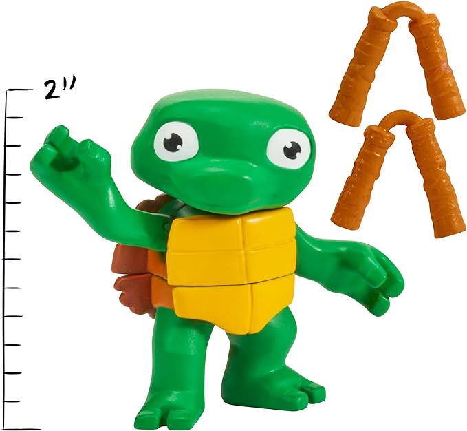 Teenage Mutant Ninja Turtles 83291 Turtle Tots Action Figure 2-Pack Featuring Michelangelo and Raphael. Ideal Present for Boys 4 to 7 Years and TMNT Fans - Figurio