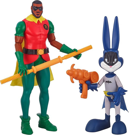 Moose Toys Space Jam: A New Legacy - Dynamic Duo - 12" Lebron James (Robin) & 9" Bugs Bunny (Batman), Multicolor, (14647) - Figurio