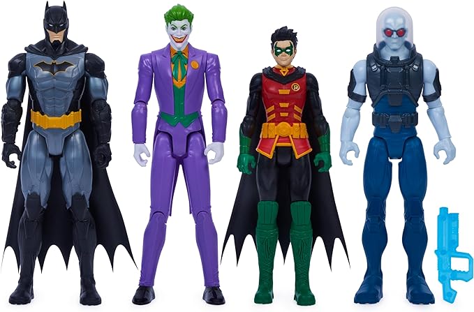 DC Comics, Batman and Robin vs. The Joker and Mr. Freeze, 12-inch Action Figures, Kids Toys for Boys and Girls Ages 3 and Up - Figurio