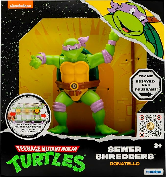 Teenage Mutant Ninja Turtles 5" Sewer Shredders Donatello Classic Edition for Ages 3+ - Shred & Battle with Bo Staff - Collect All 4! - Figurio