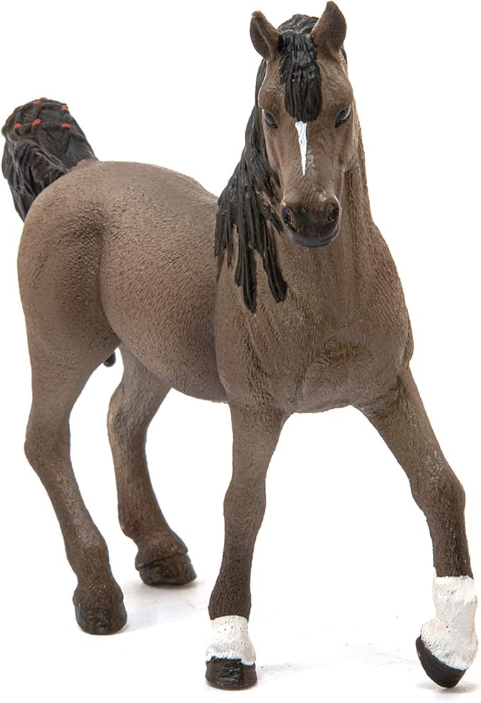 Schleich Horse Club Arabian Stallion Figurine - Detailed Horse Toy with Distinctive High Tail Carriage, Durable for Education and Imaginative Play for Boys and Girls, Gift for Kids Ages 5+ - Figurio