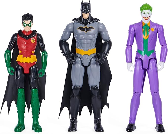 DC Comics, Batman and Robin vs. The Joker, 12-inch Action Figures, Kids Toys for Boys and Girls Ages 3 and Up - Figurio