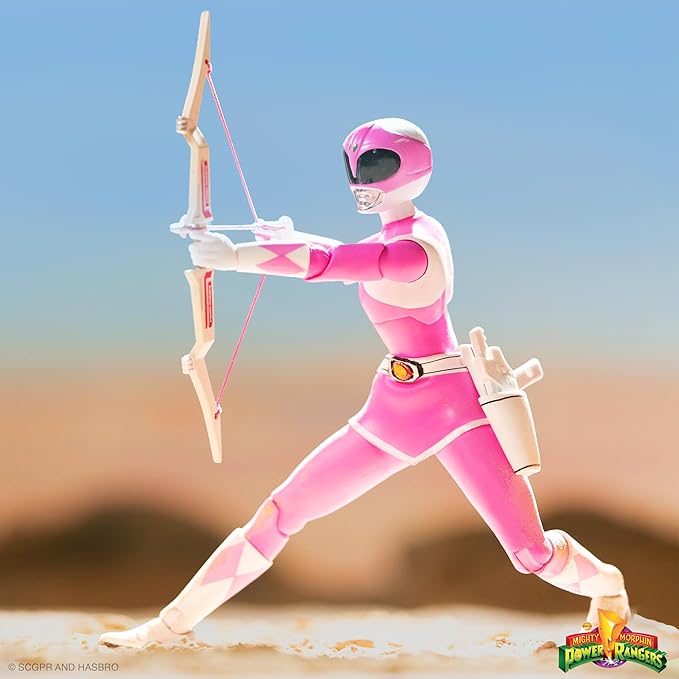 Super7 ULTIMATES! Mighty Morphin Power Rangers Pink Ranger - 7" Power Rangers Action Figure with Accessories Classic TV Show Collectibles - Figurio