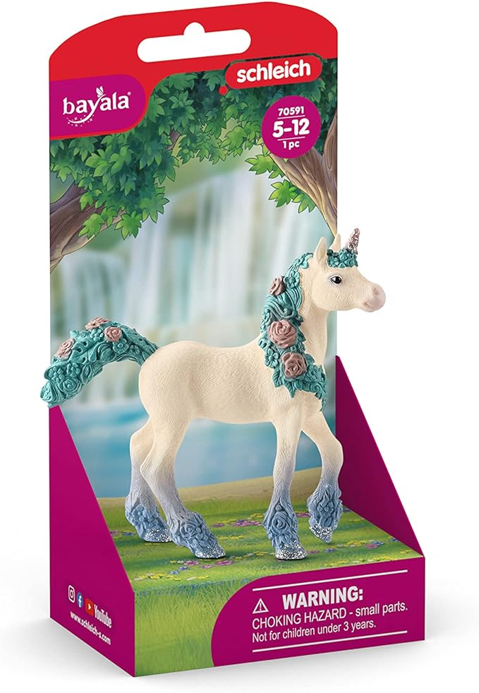 Schleich bayala Unicorn Toys for Girls and Boys, Flower Unicorn Foal Toy Figurine, Ages 5+ - Figurio