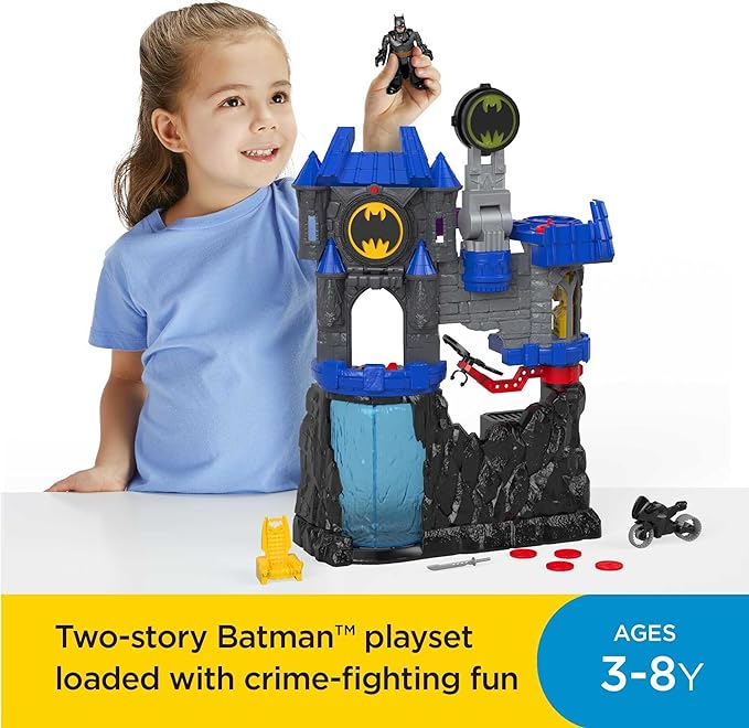 Fisher-Price Imaginext DC Super Friends Batman Toy, Wayne Manor Batcave Playset with Figure & Batcyle for Pretend Play Kids Ages 3+ Years (Amazon Exclusive) - Figurio