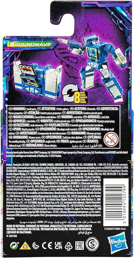 Transformers Generations Legacy Core Soundwave Action Figure, 3.5-inch, Robot Toys for Kids, Ages 8 and Up - Figurio