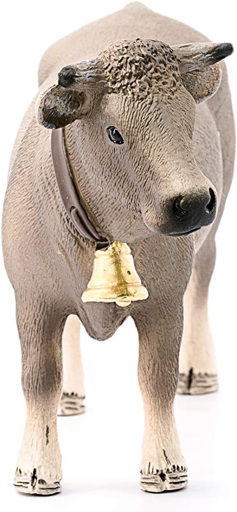 Schleich Farm World Braunvieh Cow Animal Figurine - Highly Detailed and Durable Farm Animal Toy, Fun and Educational Play for Boys and Girls, Gift for Kids Ages 3+ - Figurio