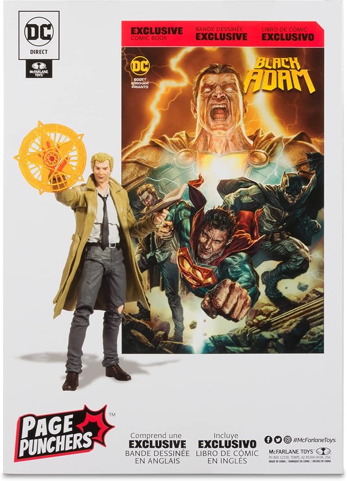 McFarlane Toys - DC Direct 7IN Figure with Comic - Black ADAM WV1 - John Constantine, Multicolor - Figurio