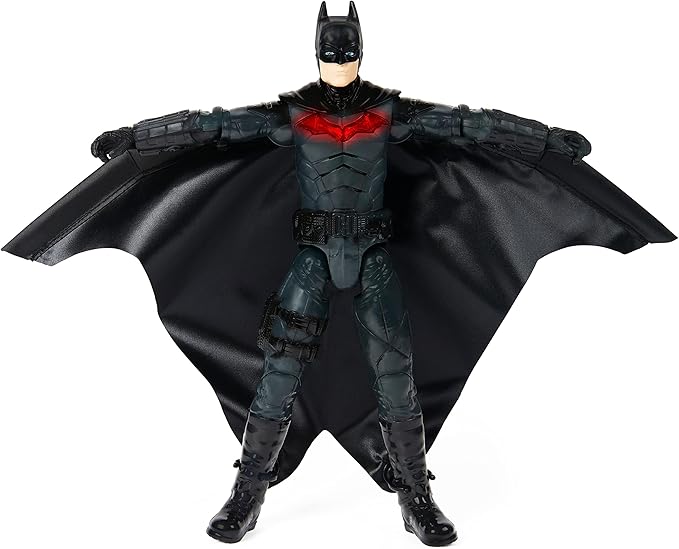 DC Comics, Batman 12-inch Wingsuit Action Figure with Lights and Phrases, Expanding Wings, The Batman Movie Collectible Kids Toys for Boys and Girls Ages 3 and up - Figurio