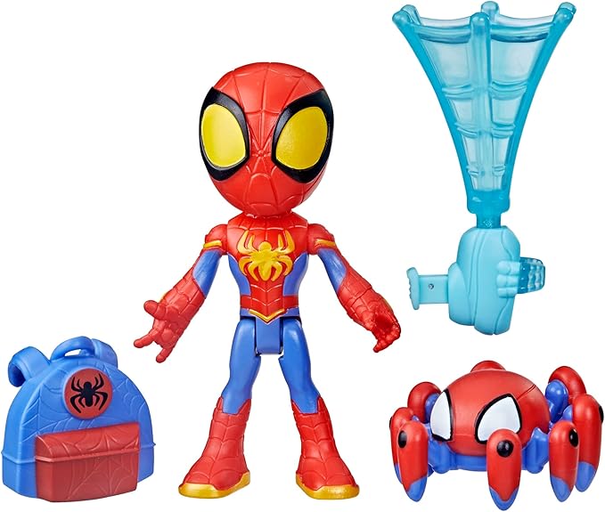 Spidey and His Amazing Friends Web-Spinners Spidey 4-Inch Action Figure with Accessories, Web-Spinning Accessory, Marvel Toys for Kids, Ages 3 and Up - Figurio