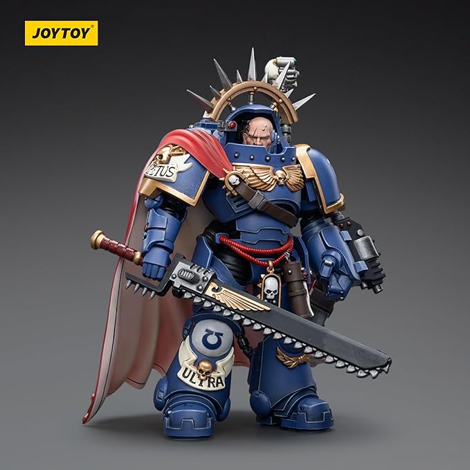 JOYTOY JT7745 40K 1/18 Action Figure Toy, Ultramarines Captain in Gravis Armour, 4-inch Model Set, Gift for Action Figure Enthusiasts and Collectors - Figurio