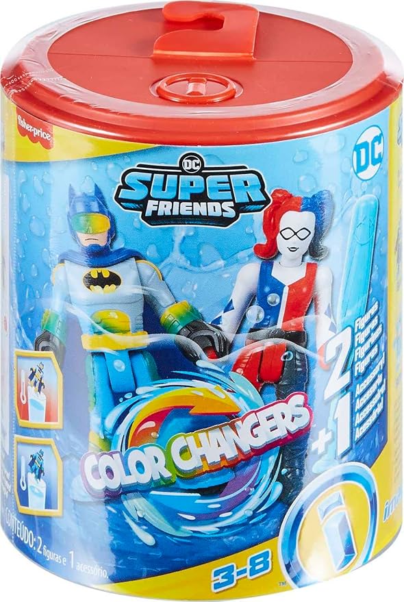 Fisher-Price Imaginext DC Super Friends Batman Toys, Color Changers Figure Set, Batman & Harley Quinn for Preschool Kids Ages 3+ Years - Figurio