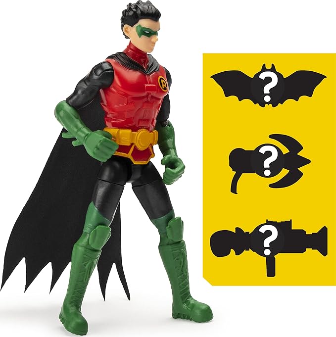 BATMAN, 4-Inch Robin and Nightwing Action Figures with 6 Mystery Accessories - Figurio