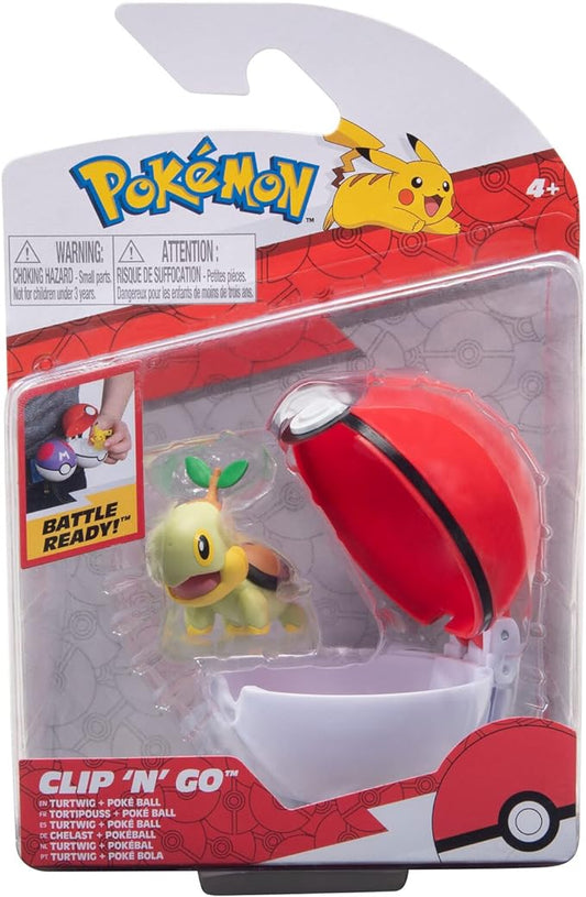 Pokémon PKW2662 - Clip'n'Go Pokéball - Chelast & Pokéball, Official Pokéball with Detailed 5 cm Figure - Figurio