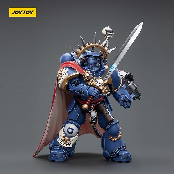 JOYTOY JT7745 40K 1/18 Action Figure Toy, Ultramarines Captain in Gravis Armour, 4-inch Model Set, Gift for Action Figure Enthusiasts and Collectors - Figurio