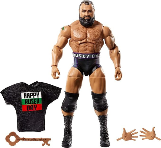 WWE MATTEL Rusev Elite Collection Deluxe Action Figure with Realistic Facial Detailing, Iconic Ring Gear & Accessories - Figurio