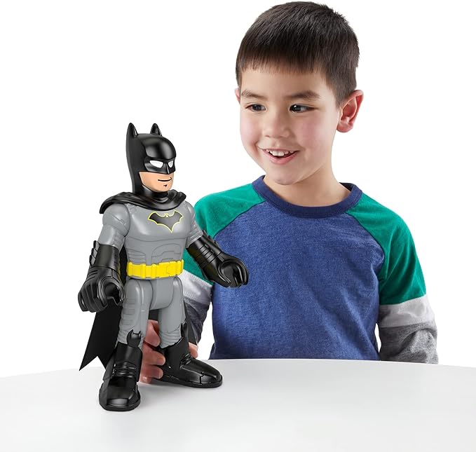 Fisher-Price Imaginext DC Super Friends Preschool Toy Batman XL 10-Inch Poseable Figure, Caped Crusader, for Pretend Play Kids Ages 3+ Years - Figurio