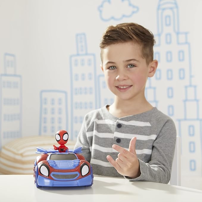 Spidey and His Amazing Friends Marvel Change 'N Go Web-Crawler and Spidey Action Figure, 2-in-1 Vehicle, 4-Inch , for Kids Ages 3 and Up - Figurio