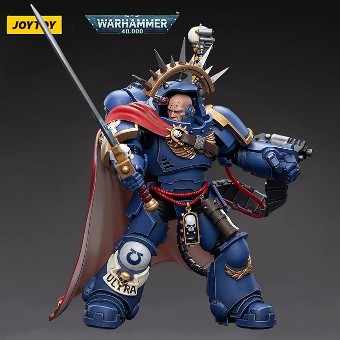 JOYTOY 1/18 Warhammer 40,000 Action Figure Ultramarines Captain in Gravis Armour Collection Model (4 inch) - Figurio