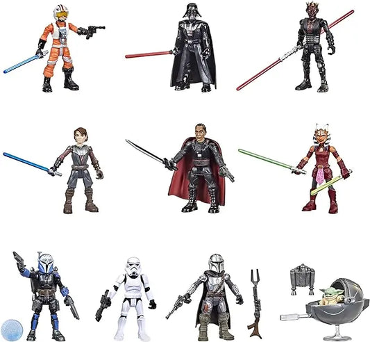 STAR WARS Mission Fleet 2.5-Inch-Scale Action Figure 10-Pack, 19 Accessories, with Darth Vader, Luke Skywalker and Grogu, Ages 4 and Up (Amazon Exclusive) - Figurio