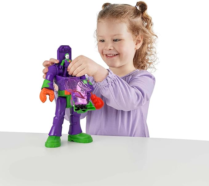 Fisher-Price Imaginext DC Super Friends Robot Toy, The Joker Insider & LaffBot 12-Inch with Lights Sounds & Figure for Kids Ages 3+ Years - Figurio